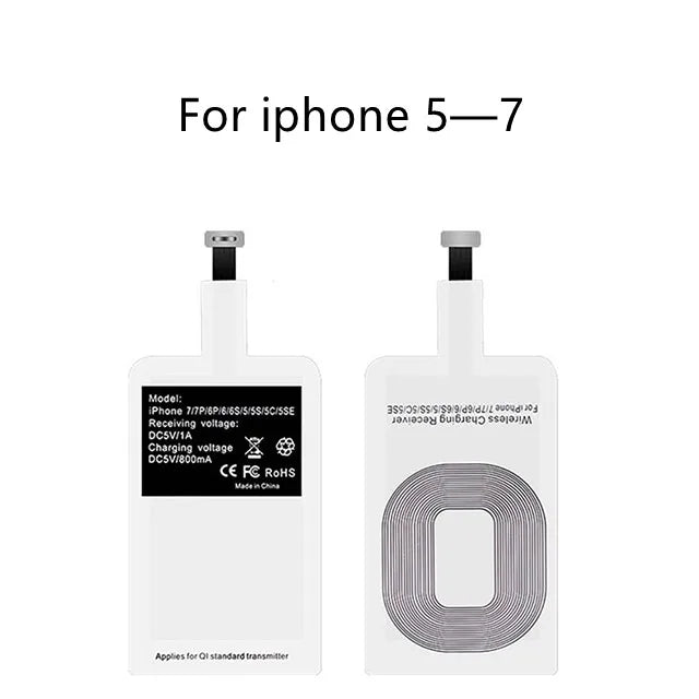 Wireless Charger Receiver Support Type C Micro USB Fast Wireless Charging Adapter For iPhone 5 6 7 Android phone Wireless Charge