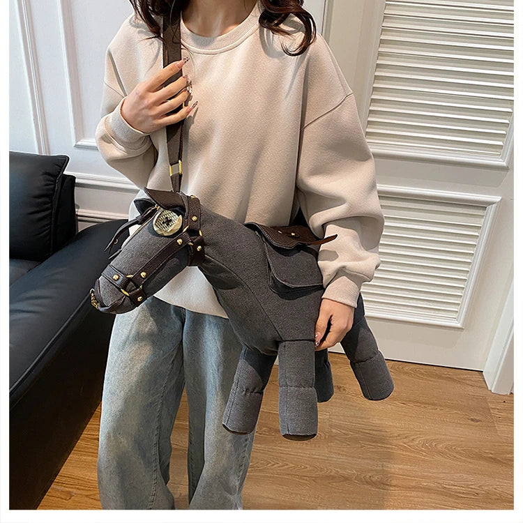Sense of Luxury Personality Super Cool Crossbody Bags for Women Hot Trendy 2026 New Style Fashionable Canvas Pony Shoulder Bags
