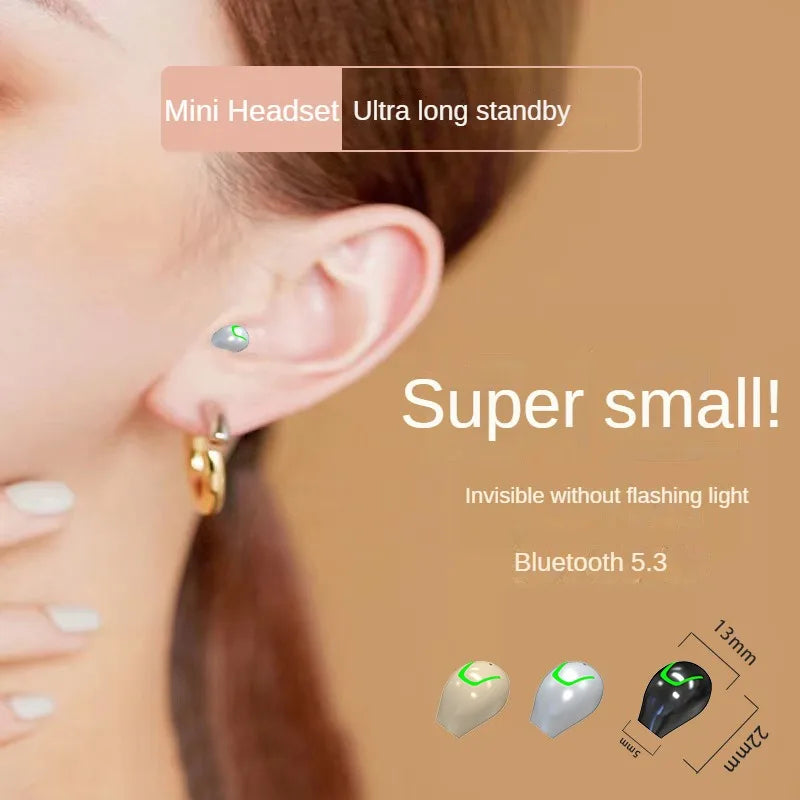 Mini Invisible Headset Bluetooth 5.3 in-ear Earphone TWS Wireless Headphone Noise Reduction HiFi Earbuds for XIAOMI iPhone