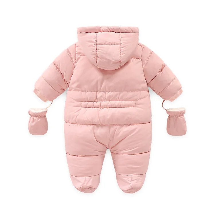 Ircomll Warm Infant Baby Jumpsuit Cotton Down Rompers Hooded Inside Fleece Boy Girl Winter Autumn Overalls Children Outerwear