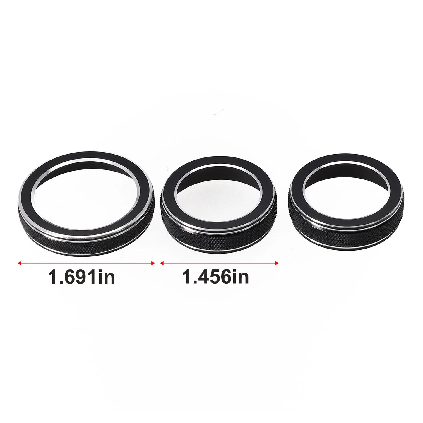 For Jeep Grand For Cherokee 2014 2015 2016 2017 2018 2019 2020 2021 Car Black AC Radio Switch Trim Ring Knob Covers 3pcs