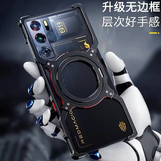 Magnetic Case For Nubia Redmagic 10 Pro Plus 9S 10s Red Magic 9 Pro+ 5G Aluminium Alloy Metal Borderless Bracket Cooling Cover