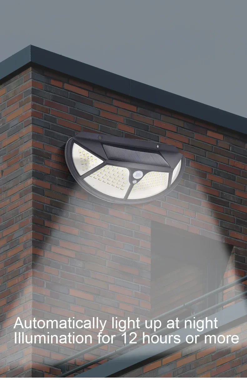 Ultra Bright 102 LED Solar Garden Light PIR Motion Sensor Outdoor Security Wall Lamp 1200mAh 18650 Rechargeable Street Light