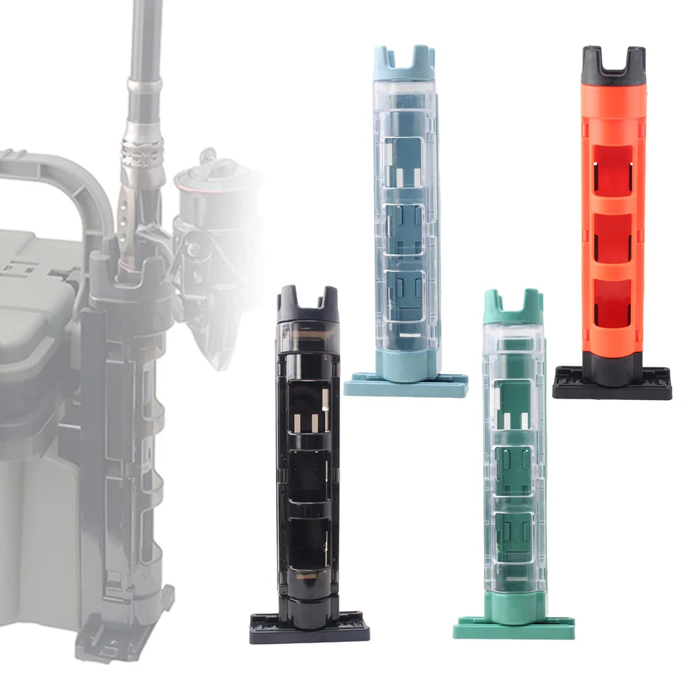 Plastic Fishing Box Pole Bracket Detachable Fishing Box Rod Display Bracket Adjustable Portable Snap Design Outdoor Accessories