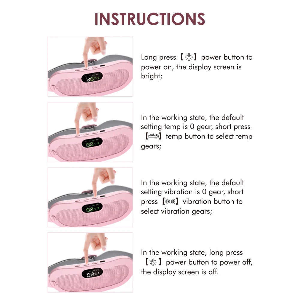 Cordless Electric Heating Pad Belt Adjustable Levels for Women Best Abdominal Heating Massager Hot Compress for Menstrual Period