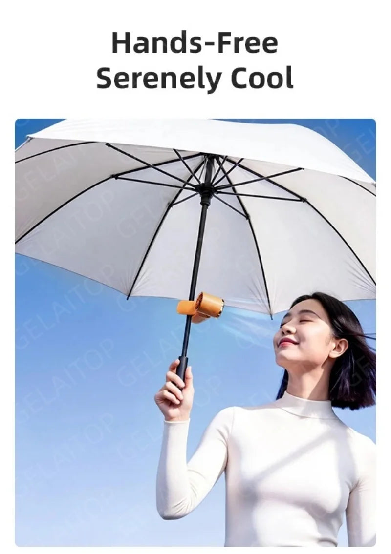 New Mini Fan Handheld Small Portable Fan Cooling Turbo 5 Speeds 3000mAh LED Display 180° Rotatable Clip Type-C Rechargeable Fans