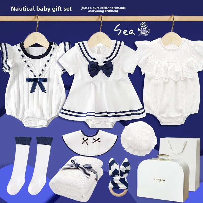 Spring and Summer Newborn Children Meet Gift Box Baby Full Moon Clothes 100 Days New Year Gift Supplies Daquan Newbaby Set