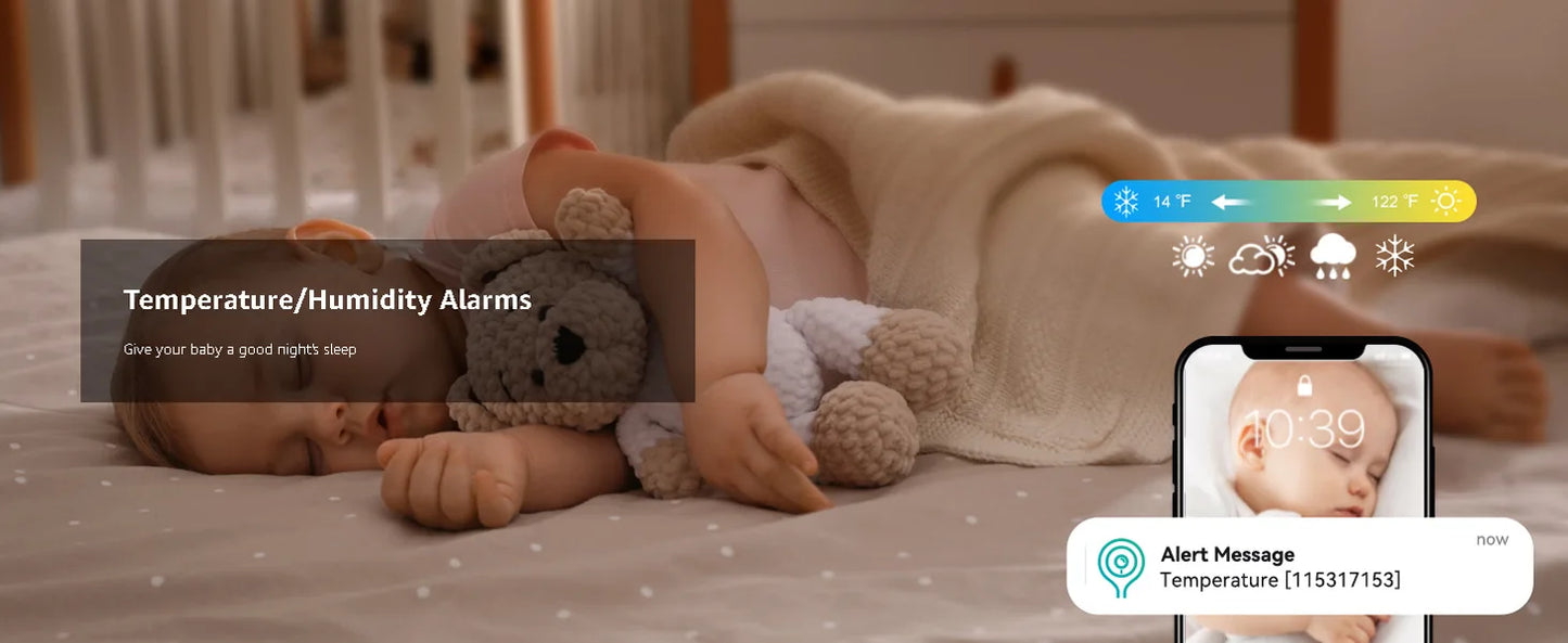 2K Baby Monitor Surveillance Camera Dual-frequency Crying Machine Indoor Safety Protection Remote Monitoring Voice Intercom