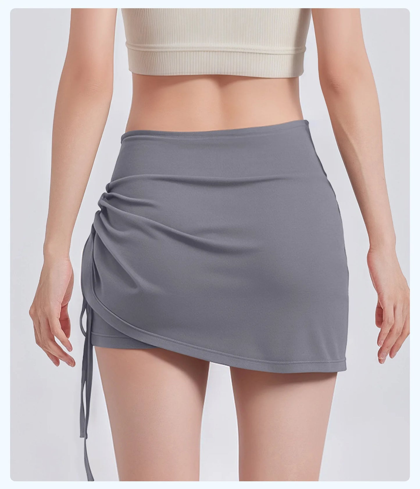 2025 New Wrinkled Sports Skirts Women Fashion Gym Skirts High Waist Hip Lift Running Yoga Fitness Skirt 2 in 1 Athletic Skort