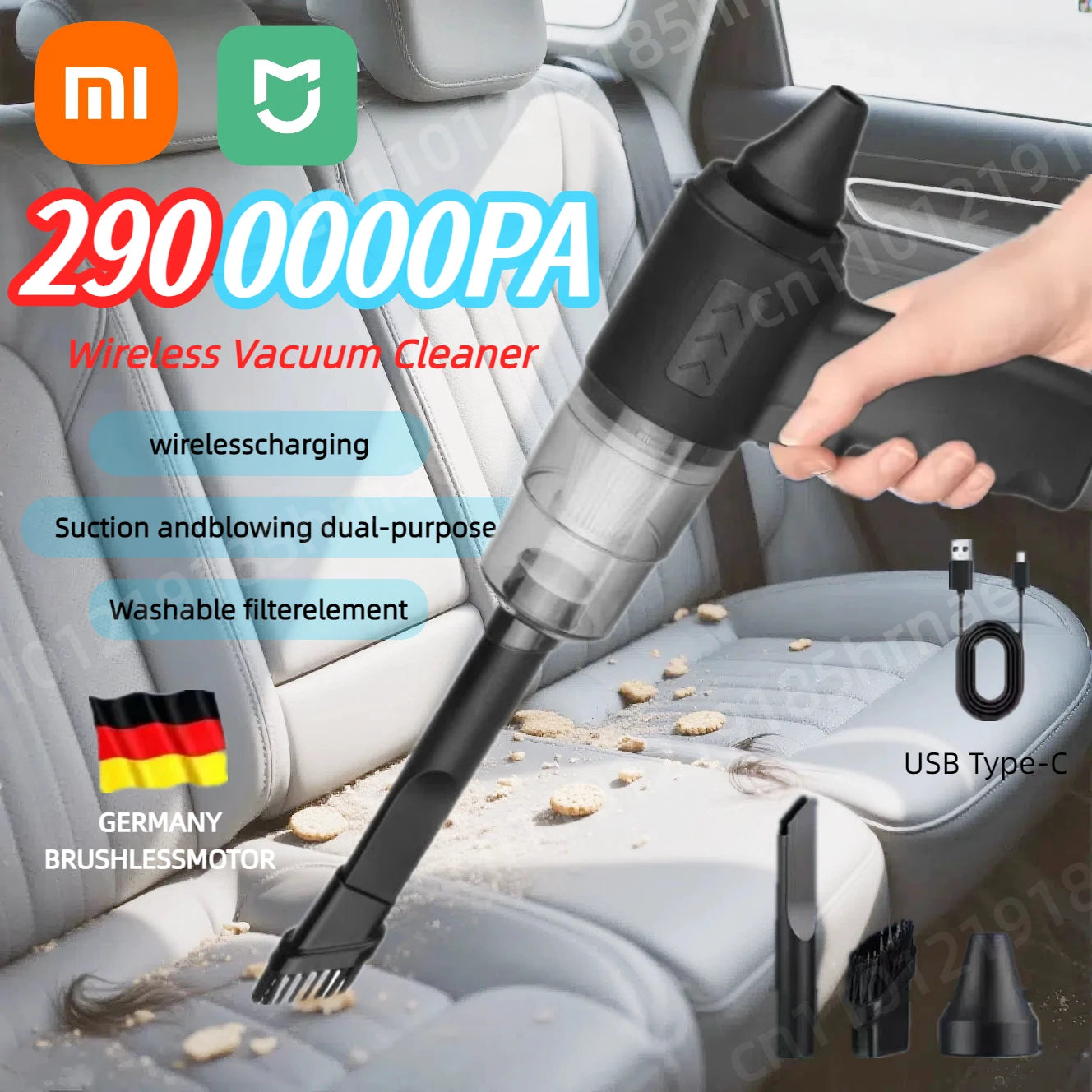 XIAOMI 2900000pa Car Wireless Vacuum Cleaner 120w 3-in-1 Portable Handheld For Home Rechargeable Auto Cordless Cleaner 2025