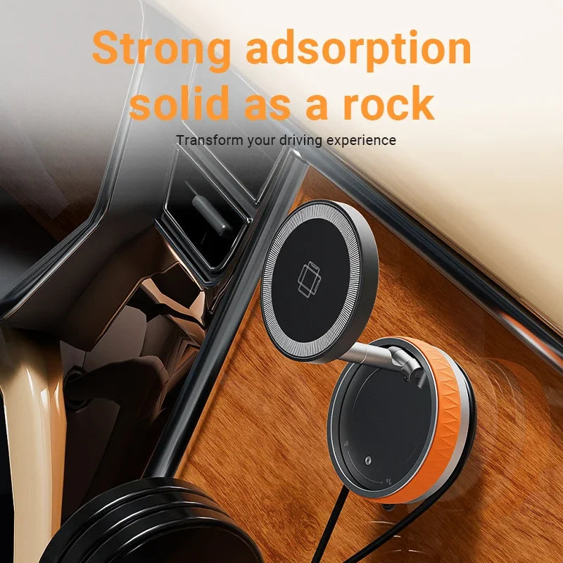 15W Wireless Car Charger Mount,Magnetic Vacuum Suction 360° Rotatable Foldable Portable Multi-Scenario Phone Stand for All Phone