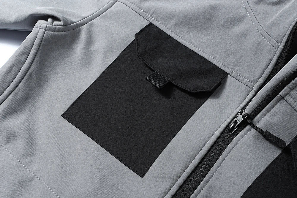 Men's hooded tactical jacket for autumn and winter outdoor windproof waterproof warm hiking camping and fishing durable jacket