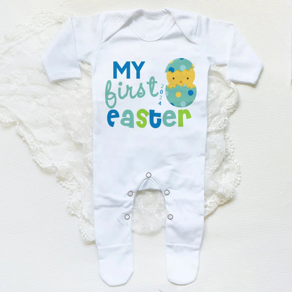My First Easter Print  Baby Sleepsuit Newbron Babygrow Sleepsuit Baby Girl/ Boy Clothing Infant Easter Day Present  Bodysuits
