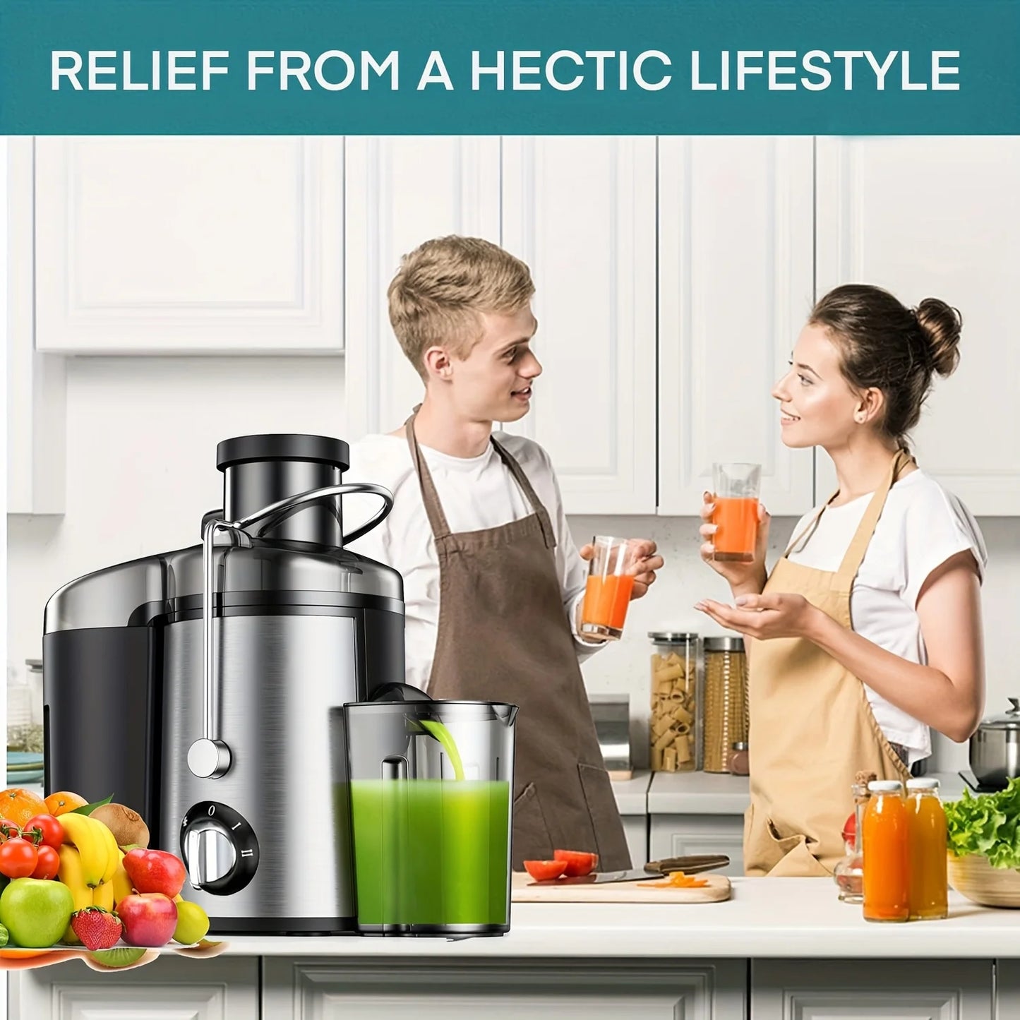 Multi-function Juicer, Juice Blender, Mixer, Food Processor, 3-inch Wide-mouth Juicer Extractor For Vegetables And Fruits, 3