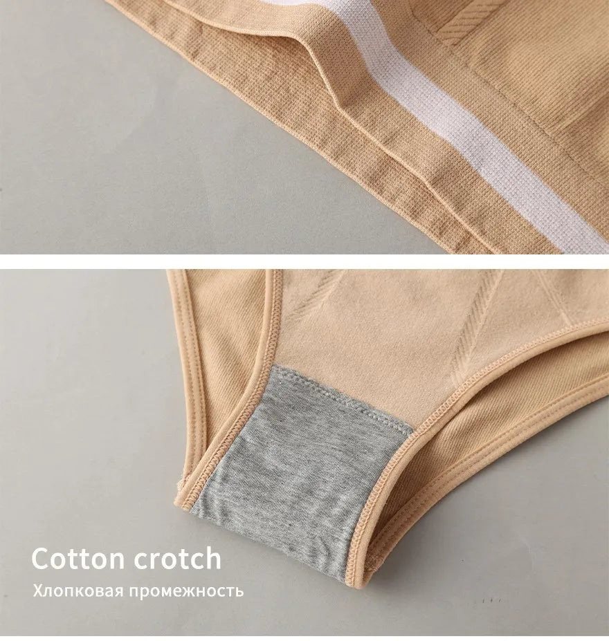 S-3XL 3-5Pcs Women Sport Briefs High Waist Panties Comfort Solid Color Underwear Sexy Underpants Intimate Lingerie Soft Briefs