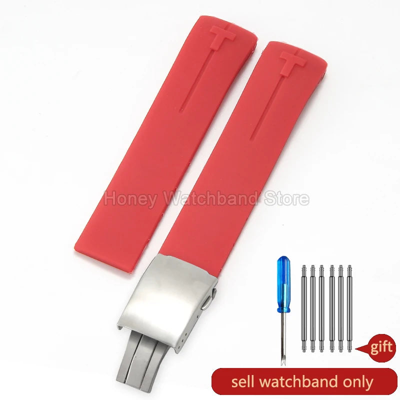 Flexible Comfortable Silicone Bracelet for Tissot T-Touch Blue Orange T013 T047 T121 Watchband Special Interface Sweat Resistant