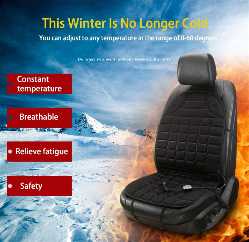 EAFC 12V Car Heating Cushion Heated Seat Pad Heater Winter Warmer Seat Winter seat Protector Auto Seat Cushion Pad Winter Mat