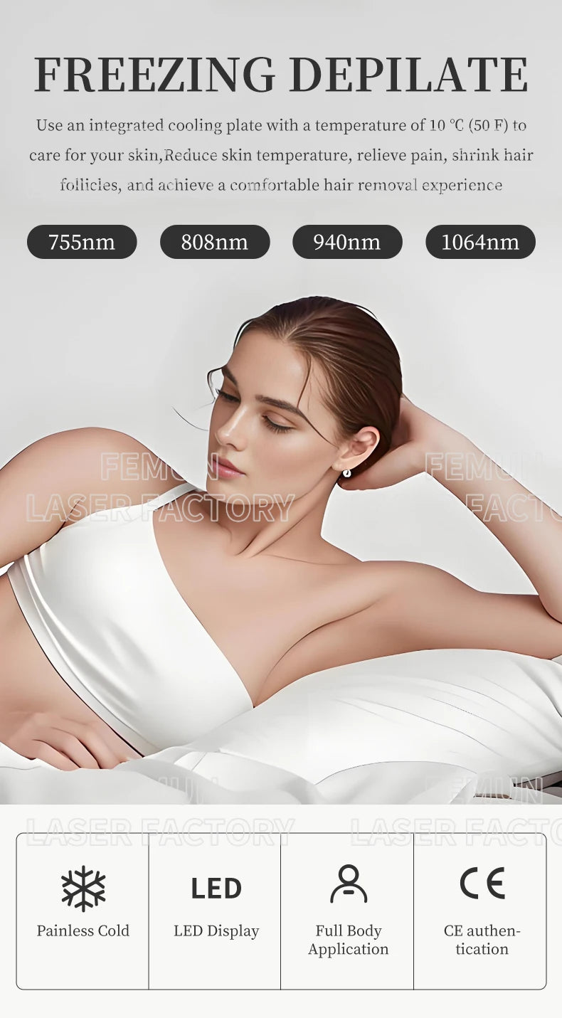 4000w 4 Waves 808nm Portable Soprano Titanium Ice Laser Hair Removal Device Depilator 2025 Diode Ice Titanium Painless