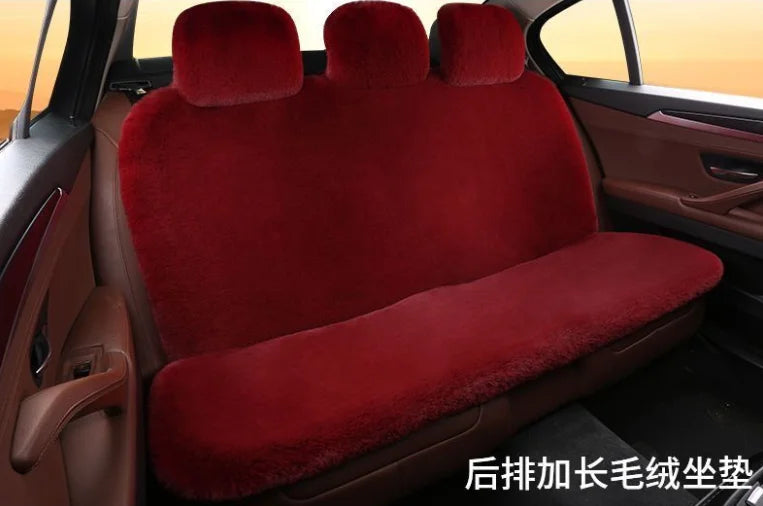 Car Seat Covers Set Fur Front Car Seat Cushion Faux Fur Universal Wool Car Seat Cover Winter Warm Plush Soft Sheepskin