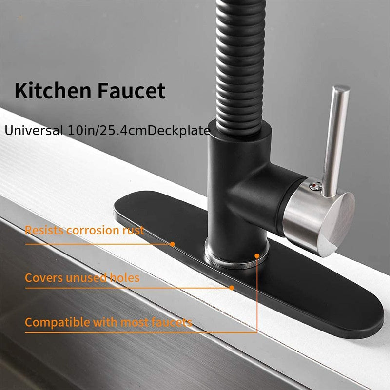 1pc Faucet Bottom Cover Base, Silver Faucet Cover, Oval Stainless Steel Hole Cover, Deck For Bathroom Or Kitchen Sink Faucet