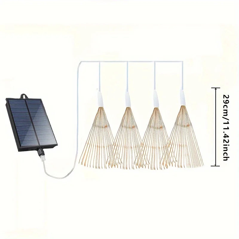 4pcs Solar Firework Lights LED Copper Wire with 8 Modes Solar Powered for Outdoor Wedding Christmas Party Solar Garden Light