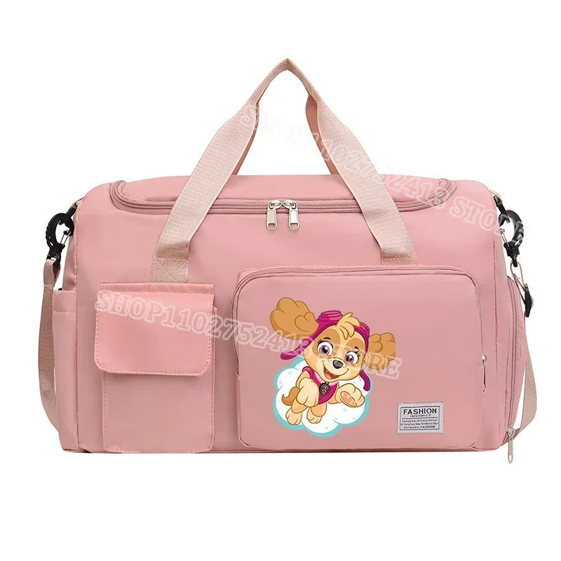 Paw Patrol Gym Bag Large Capacity Cute Cartoon Chase Skye Sports Tote Shoulder Bags Shoes Clothes Trip Excursion Packet Gifts