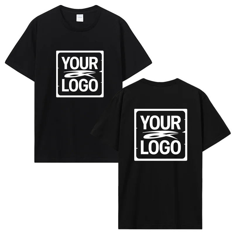 Custom logo Cotton Short Sleeve Solid Color O-neck Men T-shirt Tops Tee Customized Print Your Own Design Printed Unisex Tshirt
