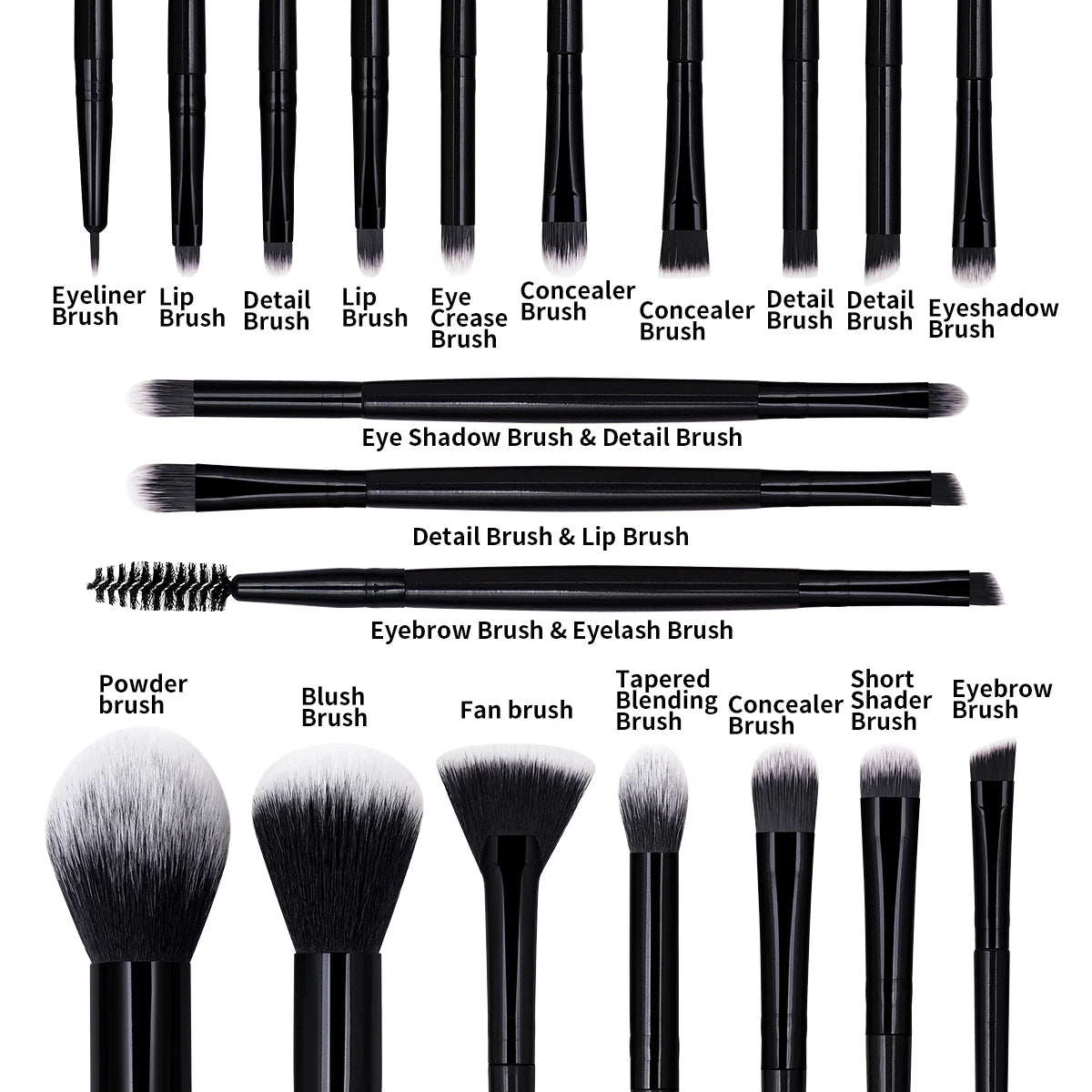 MAANGE 50pcs Makeup Kit 20pcs Professional Makeup Brush Set 25pcs Air Cushion Puffs Eyelashes Curled 4pcs Wash Accessories Gift