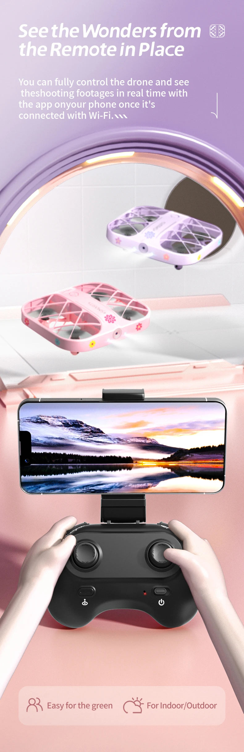 Mini Drone With 4k Professional Camera Air Hover 360° Roll Wide-Angle Camera Portable Long Life Remote Control Helicopter Toy