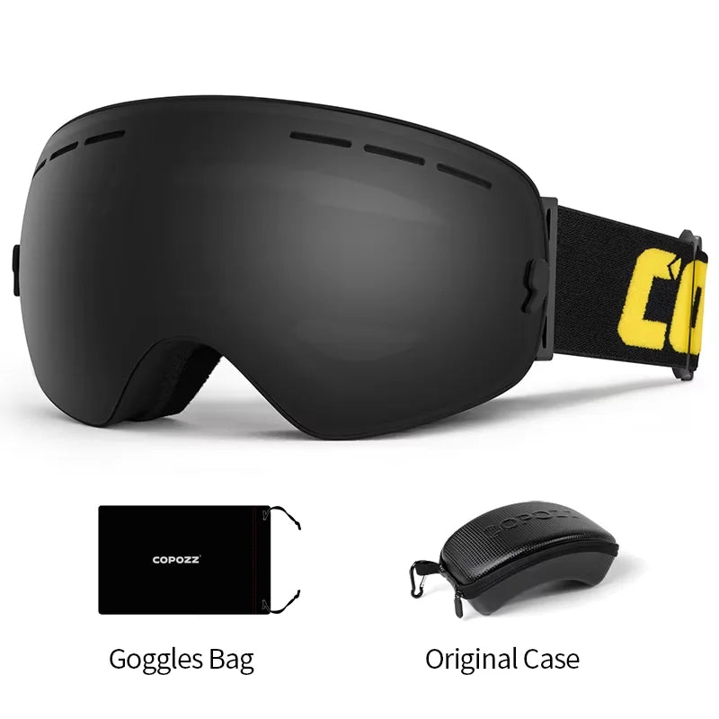 COPOZZ Brand Ski Goggles Men Women Snowboard Goggles Glasses For Skiing UV400 Protection Skiing Snow Glasses Anti-Fog Ski Mask