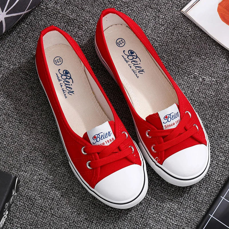 Women Shoes Female Flats Breathable Ladies Casual Canvas Shallow Sports Shoes Women's Sneakers Fashion Comfortable Sneakers