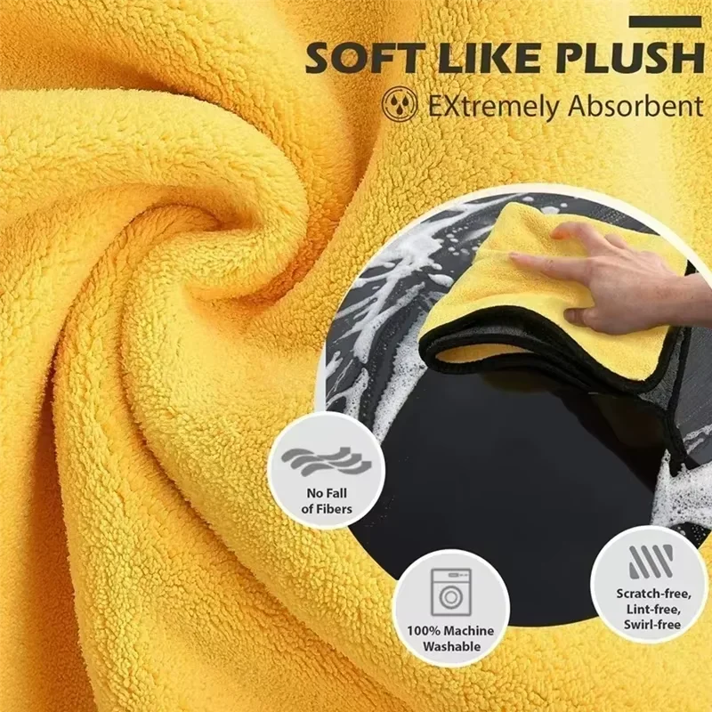 High Quality Microfiber Car Wash Towel Absorbent, Scratch - Free Cleaning Cloth for Drying & Auto Detailing - Ideal for Car Care