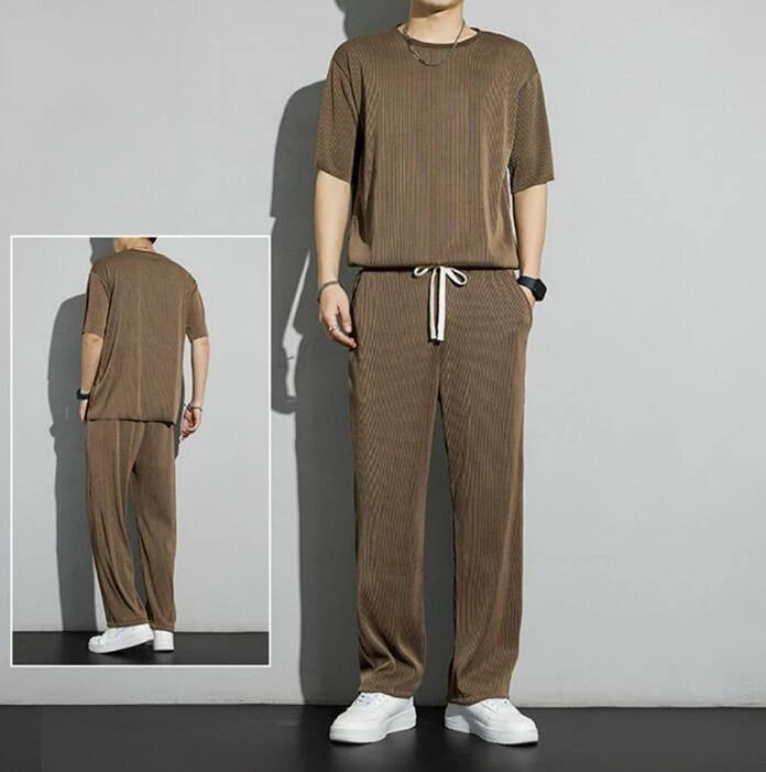 Top Pants Sets Kpop Short Quarter Sleeve Tracksuit Korean Style T Shirt Man Summer Sports Suits Aesthetic Cool Xl Men's Clothing