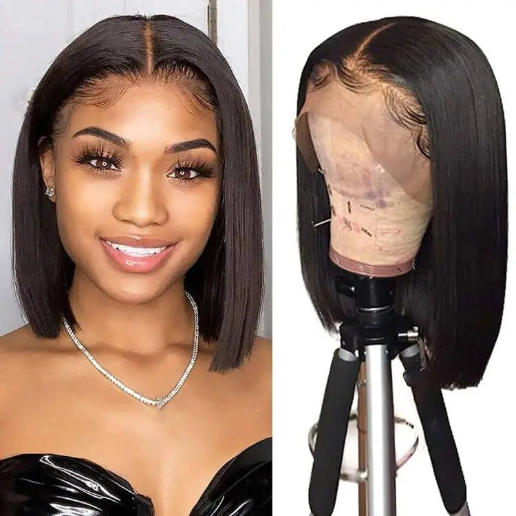 Bone Straight Short Bob Wig Human Hair Wigs For Women Burgundy 4x4 Lace Wigs 1B 99J Bob Wigs Brazilian Human Hair Pre Plucked