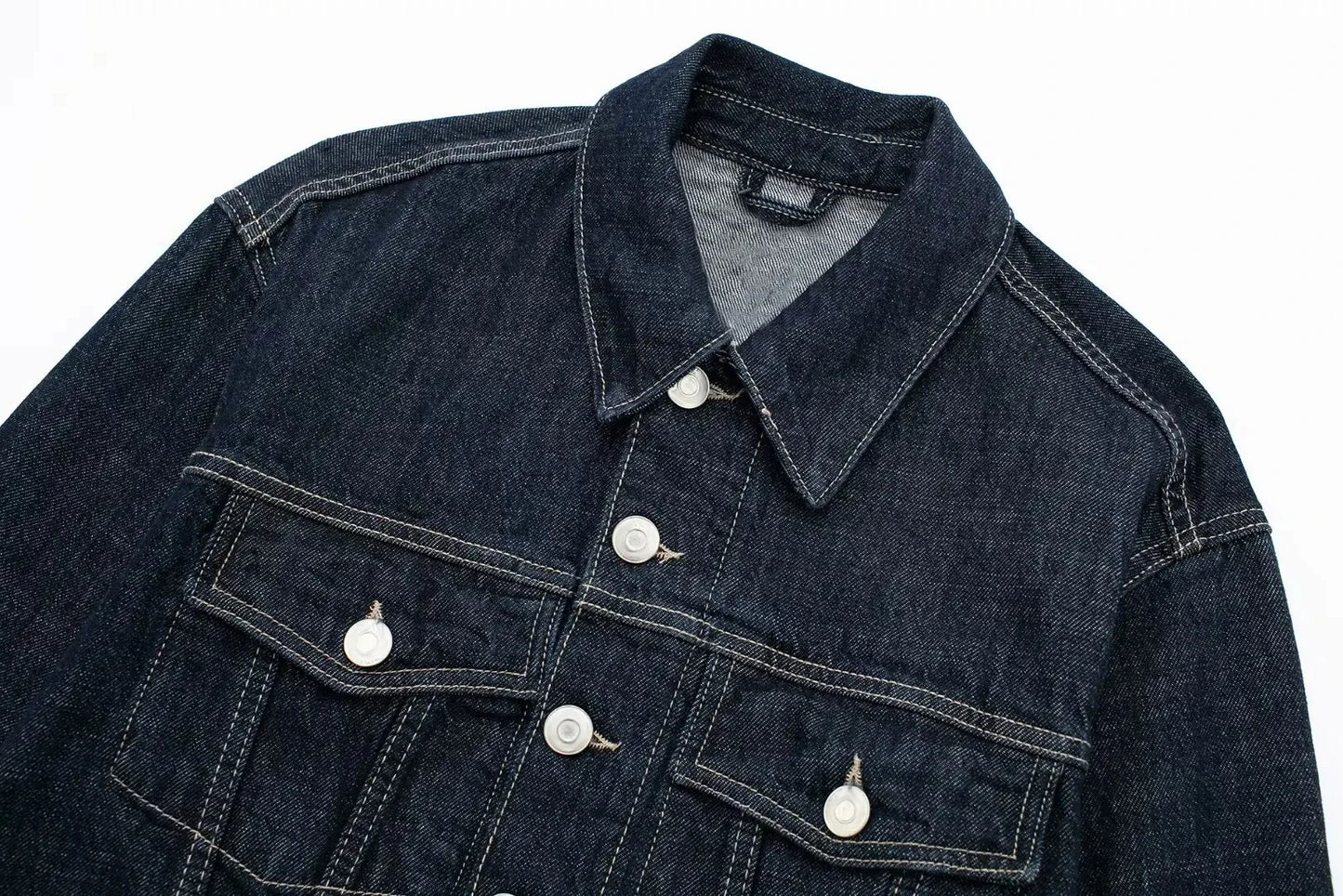 HH Women Fashion Denim Set Casual Lapel Long Sleeve Crop Jacket Buttons Female Vintage Wide Leg Loose Jeans Long Pants