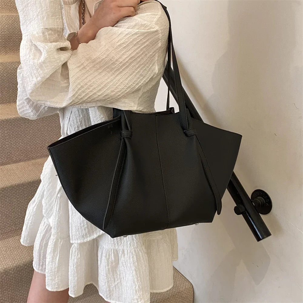 Branded Designer Shoulder Tote Bags For Women Soft PU Leather 2-IN-1 Big Capacity Shopper Tote Set 2026 Luxury Designer Handbags