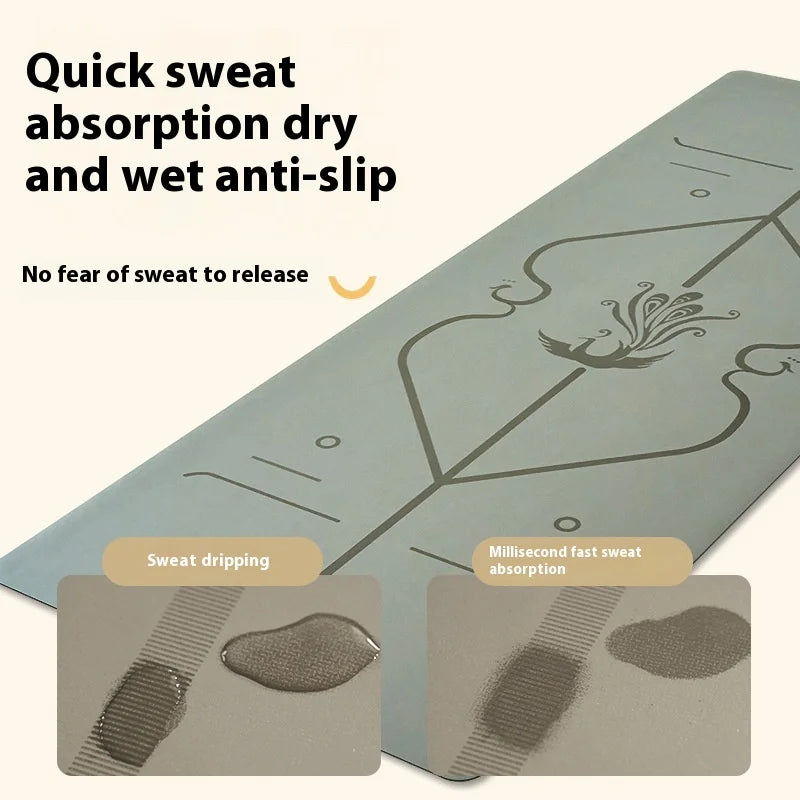 5mm Thick Yoga Mat 2025 - Women's Natural Rubber & PU, Anti-Slip Home Fitness Mat with Custom Design