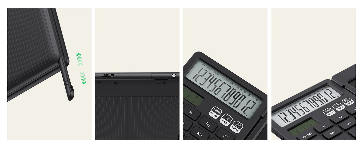 Upgraded Basic Calculator with 6.5 Inch Notepad Standard Calculator Pocket 12 Digits Function 2 in 1 Portable for School Office