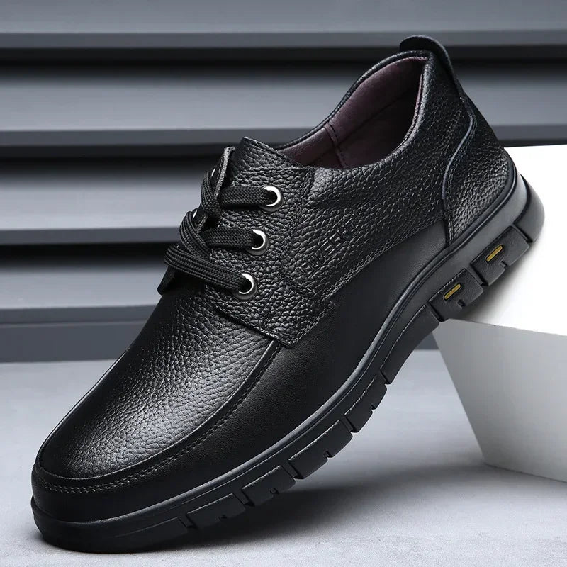 2025 Kitchen King Men's Shoes Anti-Slip Waterproof Oil-Resistant Durable Casual Leather Work Shoes For Chefs Perfect For Spring