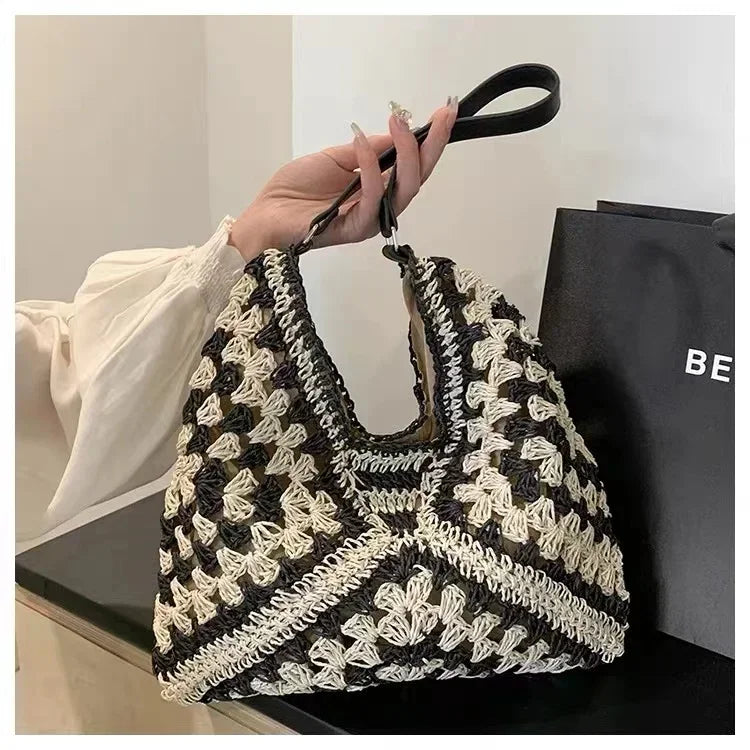 Women's Retro Handbag, Woven lightweight Handbag, Fashionable Commuting and Travel Shopping Bag,