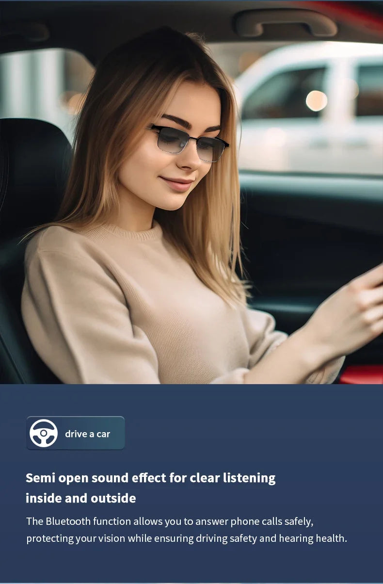 CLLOIO Wireless Bluetooth Smart  Glasses Men Myopia Prescription Photochromic Sunglasses Women Anti Blue Ray Reading Glasses