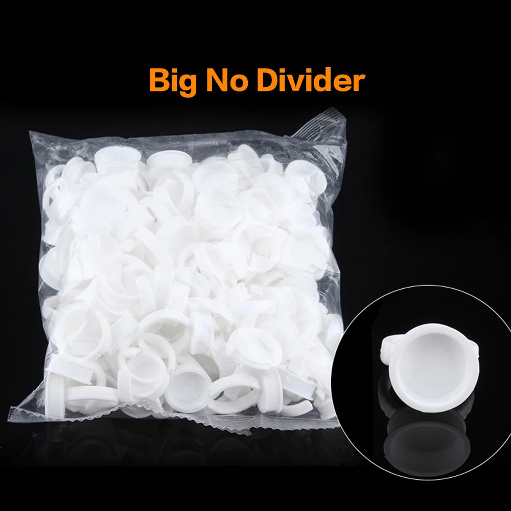 AILEISHI 100Pcs Disposable Eyelash Glue Fan Cup Rings Holder Container Tattoo Pigment Eyelash Extension Tools Lash Supplies