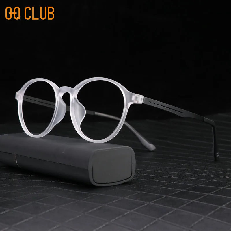 O-Q CLUB Ultra-light Reading Glasses Woman Optical Classic Round TR90 Titanium Legs Lunette Pour Femme Original Women Sunglasses