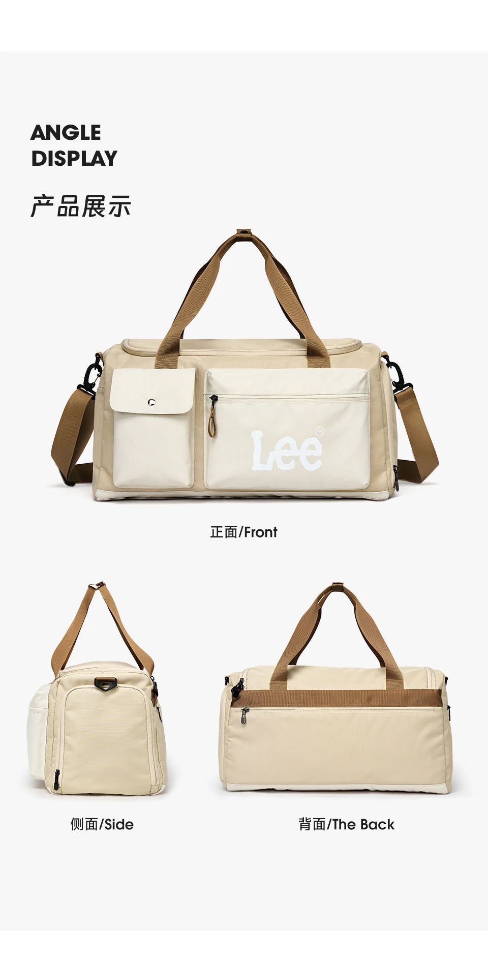 LEE Fashion Women Man Travel Duffel Bag with Shoe Compartment Pocket Large Capacity Waterproof Luggage Weekender Sport Gym Bag