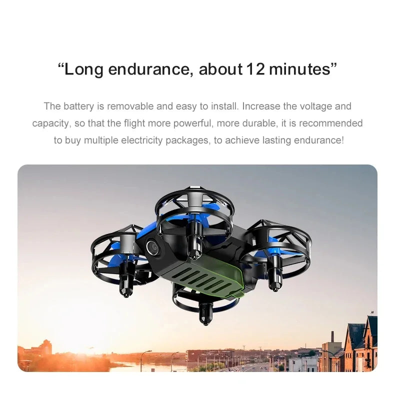 DWI Mini Drone 4k Profession HD Wide Angle Camera 1080P WiFi FPV Drone Camera Height Keep Drones Camera Helicopter Toys Gifts