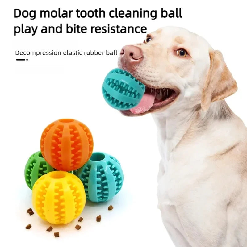 Pet Food Treat Feeder Dog Ball Nontoxic Bite Resistant Interactive Chew Toy Teeth Cleaning Ball Indoor Outdoor Cat Playing Toy