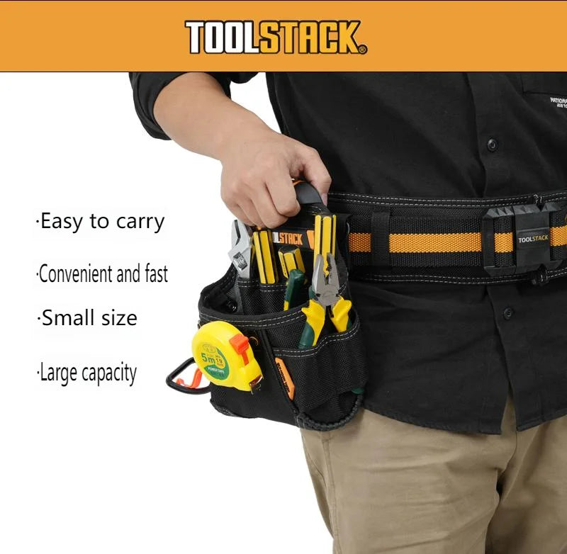 TOOLSTACK Mini Utility Toolkit Hammer & Screwdriver Waist Pouch Quick-Hook Service Kit Quality Hardwear Carpenter Work Tools Bag