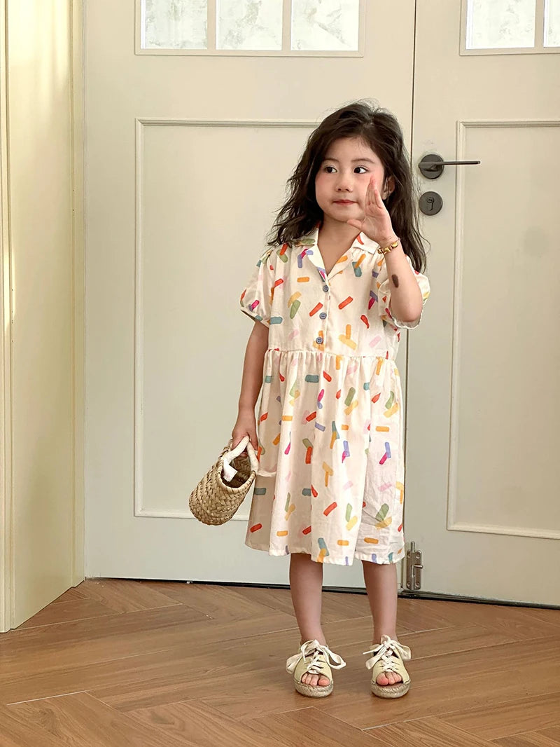 2025 New Vacation Style Cotton Kids' Summer Clothing Set Girls Sundress for 80 - 150cm Boys and Girls Sibling Outfits