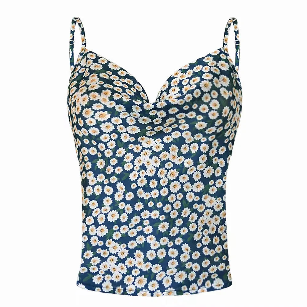 Summer Sexy Satin Strap Vest Top Sleeveless Inner Wear Base Tank Top Backless Splice Straight Cut Regular Length Women's Vest