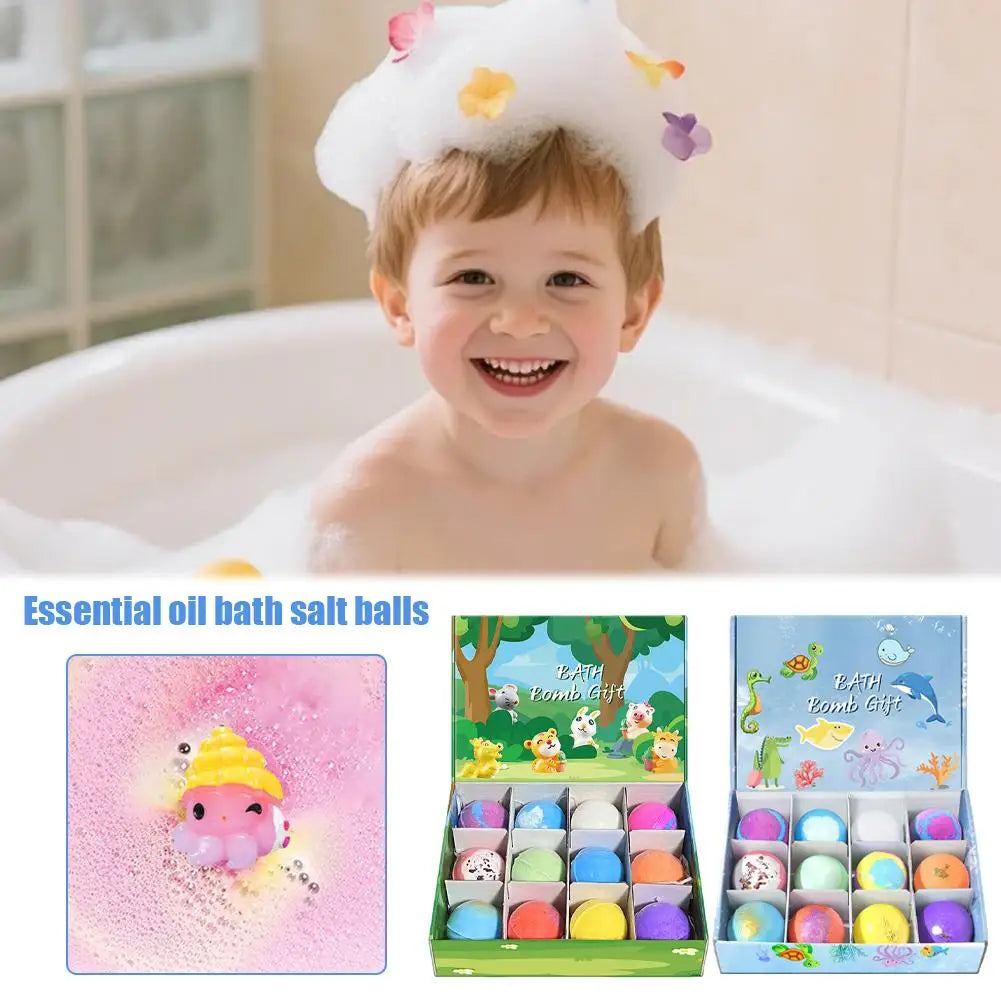 Bubble Bath Bombs For Kids 12 Pack Ocean Themed With Hidden Floating Toys Safe Essential Oil Moisturizing Bath Fizzies